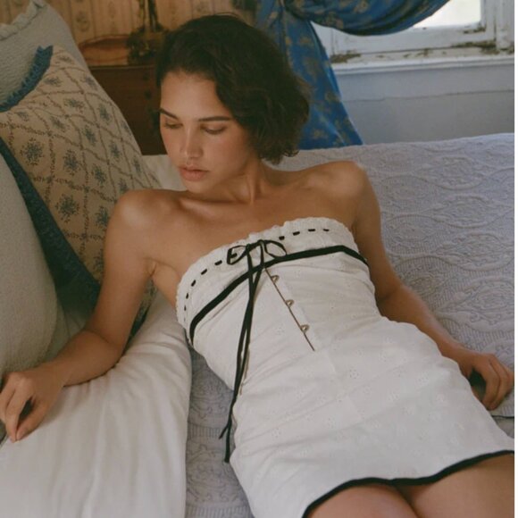 NWT With Jean Sabrin Dress l White Embroidery XXS - Picture 3 of 8